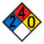 NFPA 704 Diamond Sign with 2-4-0-0 Hazard Ratings NFPA_PRINTED_2400
