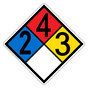 NFPA 704 Diamond Sign with 2-4-3-0 Hazard Ratings NFPA_PRINTED_2430