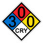 NFPA 704 Diamond Sign with 3-0-0-CRY Hazard Ratings NFPA_PRINTED_300CRY