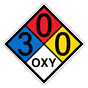 NFPA 704 Diamond Sign with 3-0-0-OXY Hazard Ratings NFPA_PRINTED_300OXY