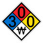 NFPA 704 Diamond Sign with 3-0-0-W Hazard Ratings NFPA_PRINTED_300W