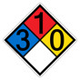 NFPA 704 Diamond Sign with 3-1-0-0 Hazard Ratings NFPA_PRINTED_3100
