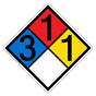 NFPA 704 Diamond Sign with 3-1-1-0 Hazard Ratings NFPA_PRINTED_3110