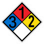 NFPA 704 Diamond Sign with 3-1-2-0 Hazard Ratings