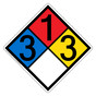 NFPA 704 Diamond Sign with 3-1-3-0 Hazard Ratings NFPA_PRINTED_3130