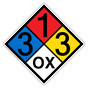 NFPA 704 Diamond Sign with 3-1-3-OX Hazard Ratings
