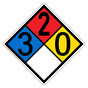 NFPA 704 Diamond Sign with 3-2-0-0 Hazard Ratings NFPA_PRINTED_3200