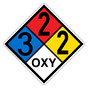 NFPA 704 Diamond Sign with 3-2-2-OXY Hazard Ratings NFPA_PRINTED_322OXY