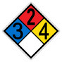NFPA 704 Diamond Sign with 3-2-4-0 Hazard Ratings NFPA_PRINTED_3240