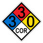 NFPA 704 Diamond Sign with 3-3-0-COR Hazard Ratings NFPA_PRINTED_330COR