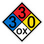NFPA 704 Diamond Sign with 3-3-0-OX Hazard Ratings NFPA_PRINTED_330OX