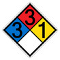 NFPA 704 Diamond Sign with 3-3-1-0 Hazard Ratings NFPA_PRINTED_3310