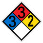 NFPA 704 Diamond Sign with 3-3-2-0 Hazard Ratings NFPA_PRINTED_3320