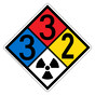 NFPA 704 Diamond Sign with 3-3-2-Radiation Symbol Hazard Ratings NFPA_PRINTED_332Rad_Symbol