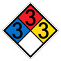 NFPA 704 Diamond Sign with 3-3-3-0 Hazard Ratings NFPA_PRINTED_3330