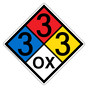 NFPA 704 Diamond Sign with 3-3-3-OX Hazard Ratings NFPA_PRINTED_333OX