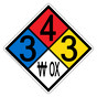 NFPA 704 Diamond Sign with 3-4-3-W OX Hazard Ratings NFPA_PRINTED_343W_OX
