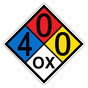 NFPA 704 Diamond Sign with 4-0-0-OX Hazard Ratings NFPA_PRINTED_400OX