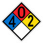 NFPA 704 Diamond Sign with 4-0-2-0 Hazard Ratings
