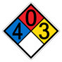 NFPA 704 Diamond Sign with 4-0-3-0 Hazard Ratings NFPA_PRINTED_4030