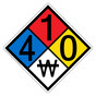 NFPA 704 Diamond Sign with 4-1-0-W Hazard Ratings NFPA_PRINTED_410W