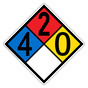 NFPA 704 Diamond Sign with 4-2-0-0 Hazard Ratings NFPA_PRINTED_4200