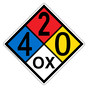 NFPA 704 Diamond Sign with 4-2-0-OX Hazard Ratings NFPA_PRINTED_420OX