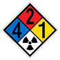 NFPA 704 Diamond Sign with 4-2-1-Radiation Symbol Hazard Ratings NFPA_PRINTED_421Rad_Symbol
