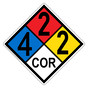 NFPA 704 Diamond Sign with 4-2-2-COR Hazard Ratings NFPA_PRINTED_422COR