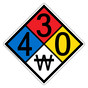 NFPA 704 Diamond Sign with 4-3-0-W Hazard Ratings NFPA_PRINTED_430W