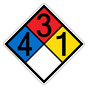 NFPA 704 Diamond Sign with 4-3-1-0 Hazard Ratings NFPA_PRINTED_4310