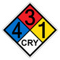 NFPA 704 Diamond Sign with 4-3-1-CRY Hazard Ratings NFPA_PRINTED_431CRY