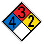 NFPA 704 Diamond Sign with 4-3-2-0 Hazard Ratings NFPA_PRINTED_4320