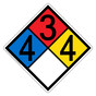 NFPA 704 Diamond Sign with 4-3-4-0 Hazard Ratings NFPA_PRINTED_4340