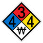 NFPA 704 Diamond Sign with 4-3-4-W Hazard Ratings NFPA_PRINTED_434W