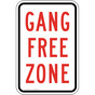 Gang Free Zone Sign for No Bullies PKE-14483