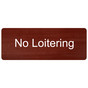 Cinnamon Engraved No Loitering Sign EGRE-445_White_on_Cinnamon