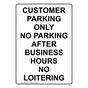 Portrait Customer Parking Only No Parking After Sign NHEP-33399