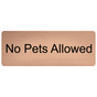 Cashew Engraved No Pets Allowed Sign EGRE-455_Black_on_Cashew