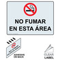 No Smoking In This Area Spanish Label NHS-7302