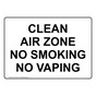 Clean Air Zone No Smoking No Vaping Sign NHE-37697