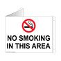 White Triangle-Mount NO SMOKING IN THIS AREA Sign With Symbol NHE-6900Tri
