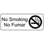 White Engraved No Smoking - No Fumar Sign with Symbol EGRB-460-SYM_Black_on_White