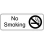 White Engraved No Smoking Sign with Symbol EGRE-460-SYM_Black_on_White