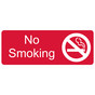 Red Engraved No Smoking Sign with Symbol EGRE-460-SYM_White_on_Red