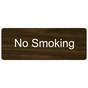 Walnut Engraved No Smoking Sign EGRE-460_White_on_Walnut