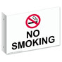 Projection-Mount White NO SMOKING Sign With Symbol