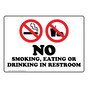 No Smoking, Eating, Or Drinking In Restroom Sign NHE-8700