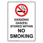 Oxidizing Gas Stored Within No Smoking Sign NHEP-16407