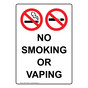 Portrait No Smoking Or Vaping Sign With Symbol NHEP-37699